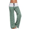 ERTUPE Women's Wide Leg Yoga Pants Patchwork Stretchy High Waist Lounge Casual Drawstring Bottoms Leggings Athletic Pants Green view 1