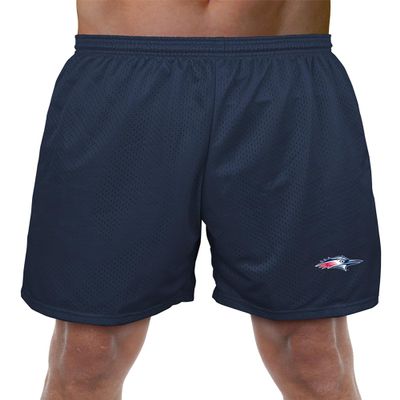 Metro State University of Denver Primary Mark Men's Adult Athletic Gym Shorts 7" Inseam, Navy, Small