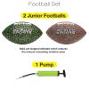 Xcello Sports Junior Football 2-Pack w/Pump - (Black/Green Lightning, Brown/White Topo) view 2