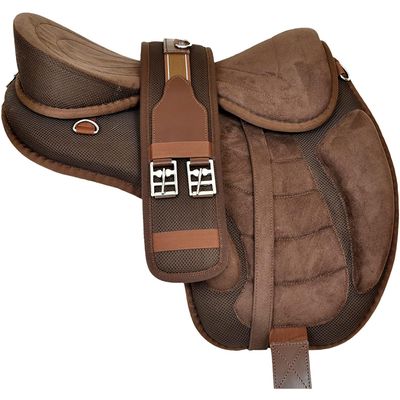 Brown All Purpose Synthetic Treeless Freemax English Saddle with Stirrup for Horse (16" Seat)
