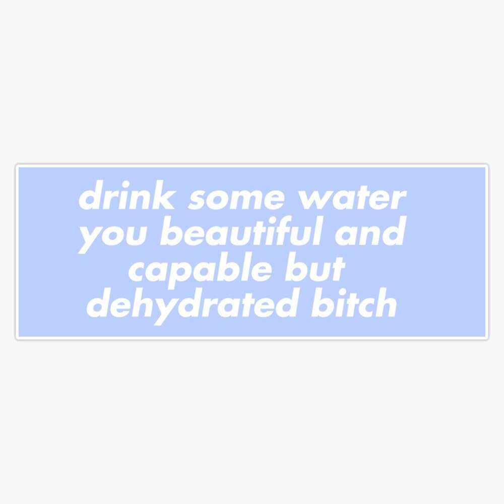 Drink Some Water You Beautiful and Capable But Dehydrated Bitch Purple Vinyl Sticker Waterproof Bumper Sticker Laptop Window 5"