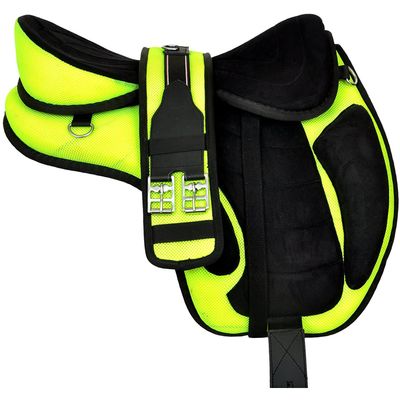 Green All Purpose Synthetic Treeless Freemax English Saddle with Stirrup for Horse (14" Seat)