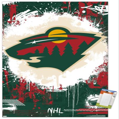Trends International NHL Minnesota Wild - Maximalist Logo 23 Wall Poster, 22.4L x 14.7W, Premium Poster & Mount Bundle