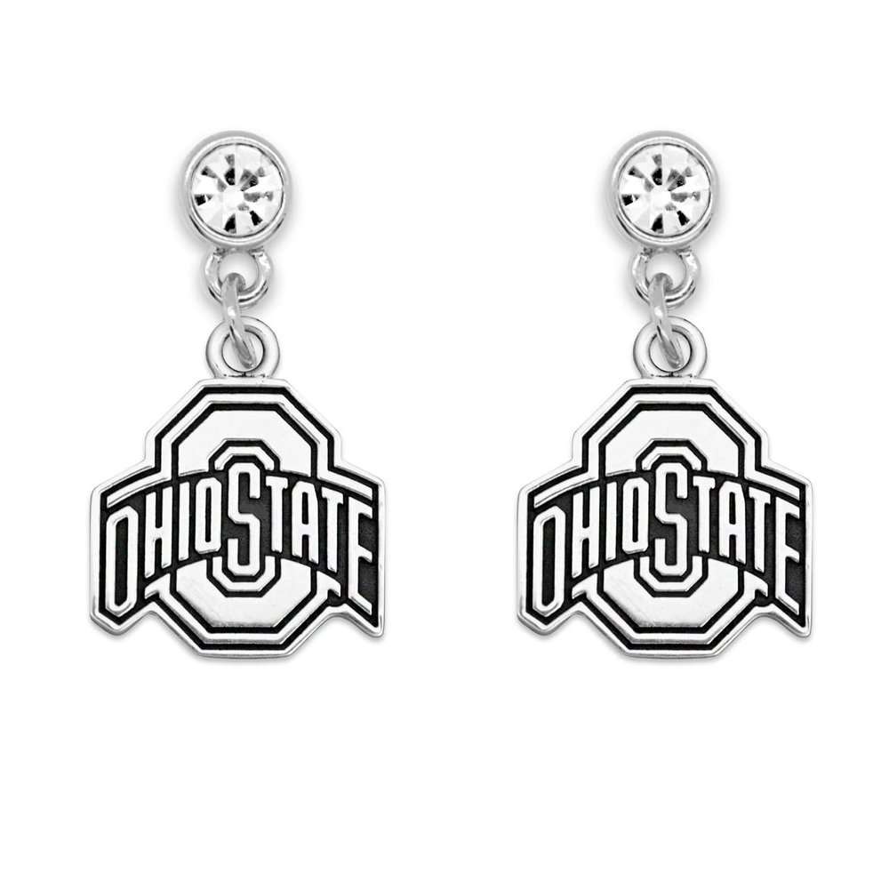 Ohio State Buckeyes Lydia Silver Earrings Jewelry Gift Licensed OSU