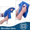 FZLMYANGNDQZ 2Pcs Tri-fold Golf Towels Set Absorbent Cleaning Towels Microfiber Waffle Pattern with Carabiner Clip for Hanging on Golf Club Bag(11.8''x11.8'',Blue+Grey) view 3