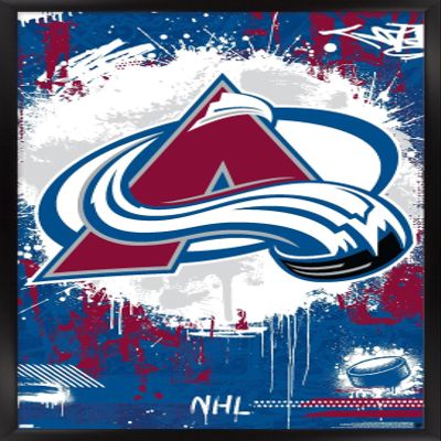 Trends International NHL Colorado Avalanche - Maximalist Logo 23 Wall Poster, 22.4L x 14.7W, Black Framed Version