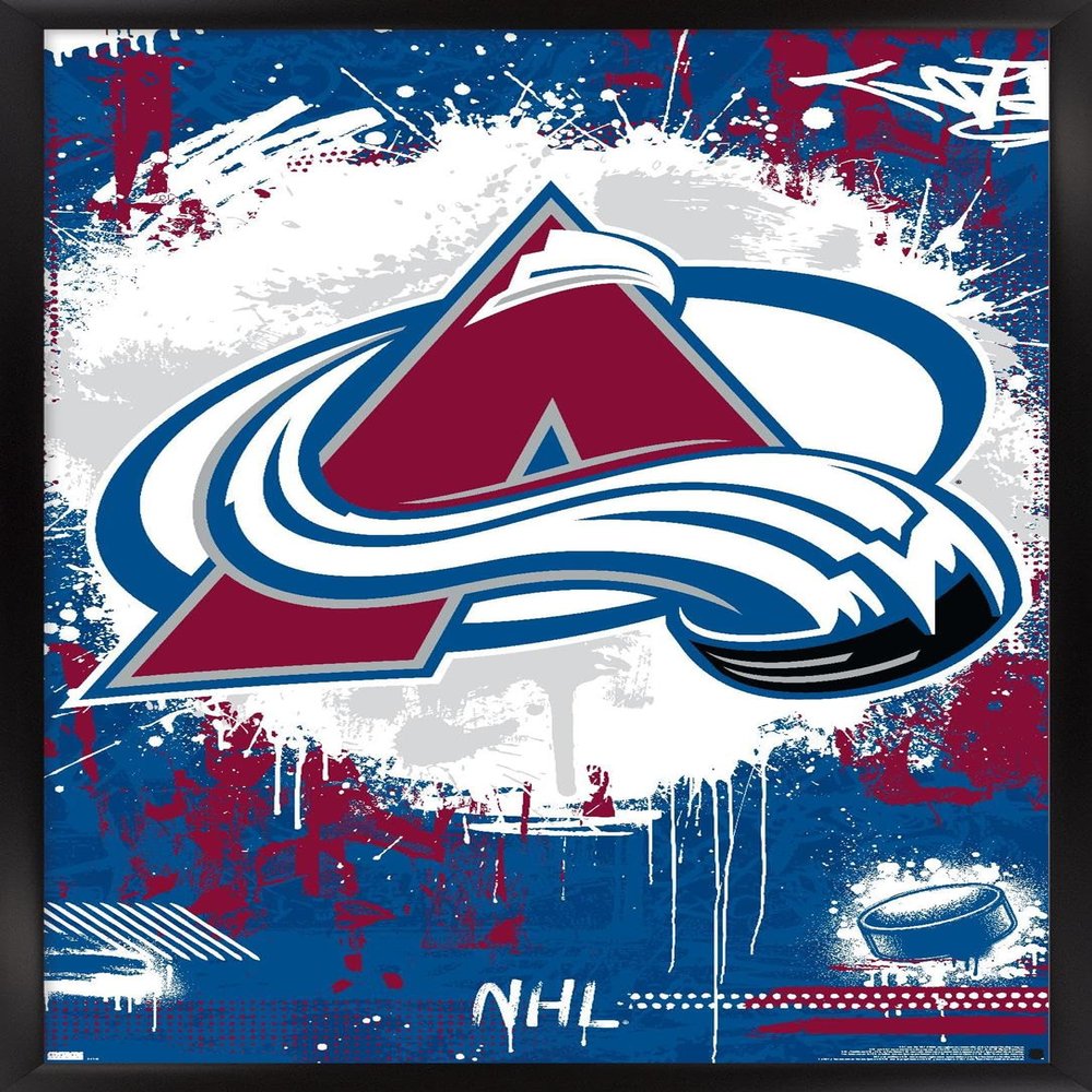 Trends International NHL Colorado Avalanche - Maximalist Logo 23 Wall Poster, 22.4L x 14.7W, Black Framed Version