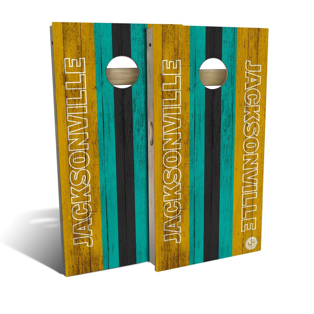 Slick Woody's Professional-Grade Cornhole Boards - 4'x2' Solid Wood Regulation Football Team Corn Hole Toss Game with 8 Resin Filled Bags