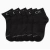 Calvin Klein Girls Ankle Socks - 6 Pack Stretch Performance Cushioned Athletic Quarter Socks with Arch Support, Size Medium, Black view 4