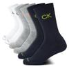 Calvin Klein Boys Crew Socks - 6 Pack Soft Stretch Performance Cushioned Comfort Mid Calf Athletic Socks for Boys, Size Medium, Navy/Grey/White view 1