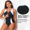beautyin Athletic Swimsuit for Women Zip Racerback Water Aerobic Swimming Suit 2026 White/Black view 4