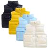 Toddler Boys Girls Winter Vest Sleeveless Collar Solid Color Down Vest with Pockets Smooth Zipper (White, 5-6 Years) view 2