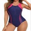 beautyin Women One Piece Zip Front Swimsuit Workout Water Aerobic Bathing Suit view 1