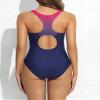 beautyin Women One Piece Zip Front Swimsuit Workout Water Aerobic Bathing Suit view 2