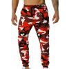 MESSIYO with Pocket Casual Jogging Elastic Men's Mid Waist Camouflage Sweatpants Men's Pants Pants Mens Big and Tall (Red-B, M) view 1