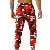 MESSIYO with Pocket Casual Jogging Elastic Men's Mid Waist Camouflage Sweatpants Men's Pants Pants Mens Big and Tall (Red-B, M) view 2