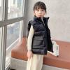 Toddler Boys Girls Winter Vest Sleeveless Collar Solid Color Down Vest with Pockets Smooth Zipper (Black, 4-5 Years) view 3