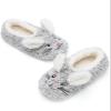 Cozylook Cute Animal Indoor Slippers for Women Kids Girls, Fuzzy Bedroom Cartoon Slip On Shoes, Kawaii Funny Face Warm Cozy Fluffy House Socks, Fun Christmas Gifts Unique, Grey Bunny Adult Size 11-12 view 1