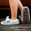 Cozylook Cute Animal Indoor Slippers for Women Kids Girls, Fuzzy Bedroom Cartoon Slip On Shoes, Kawaii Funny Face Warm Cozy Fluffy House Socks, Fun Christmas Gifts Unique, Grey Bunny Adult Size 11-12 view 3