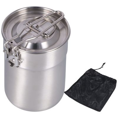 Backpacking Cup, 1L Outdoor Coffee Cup Camping Cooking Pot Backpacking Mug with Foldable Handle Lid for Hiking, Fishing