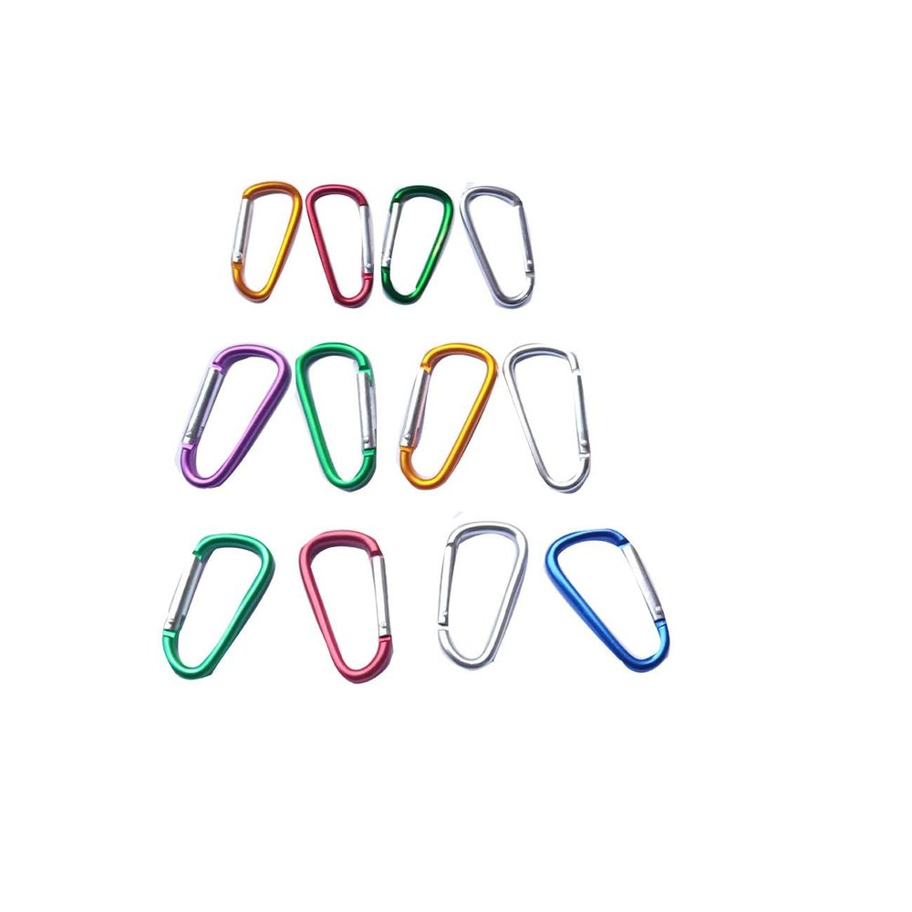 12Pcs Aluminum Carabiner D Ring, Includes Small 1.8" Carbineers, Medium 2.2" D Ring Clip, Biger 2.4" Multipurpose Carabiner Buckles (Each Size Randomly Mixed with 4 Colors).