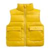 Toddler Boys Girls Winter Vest Sleeveless Collar Solid Color Down Vest with Pockets Smooth Zipper (Yellow, 2-3 Years) view 1