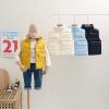 Toddler Boys Girls Winter Vest Sleeveless Collar Solid Color Down Vest with Pockets Smooth Zipper (Blue, 2-3 Years) view 3
