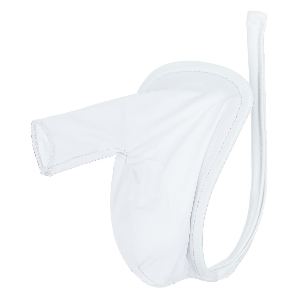 Rswnyirn Men's Sheer Mesh Enhancing Bulge Pouch C-String Panties Invisible Bikini Thong Briefs White One Size