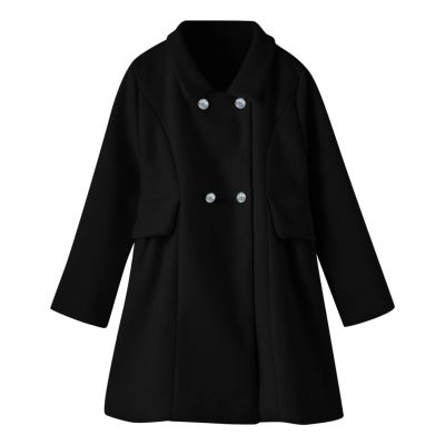 Kids Girls Lightweight Trench Coat Double Breasted Classic Belted Jacket Windbreaker Fall Outwear (Black, 3-4 Years)