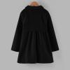 Kids Girls Lightweight Trench Coat Double Breasted Classic Belted Jacket Windbreaker Fall Outwear (Black, 3-4 Years) view 4