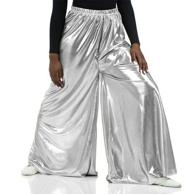 Danzcue Girls Celebration of Spirit Palazzo Pants, Silver, 4-6