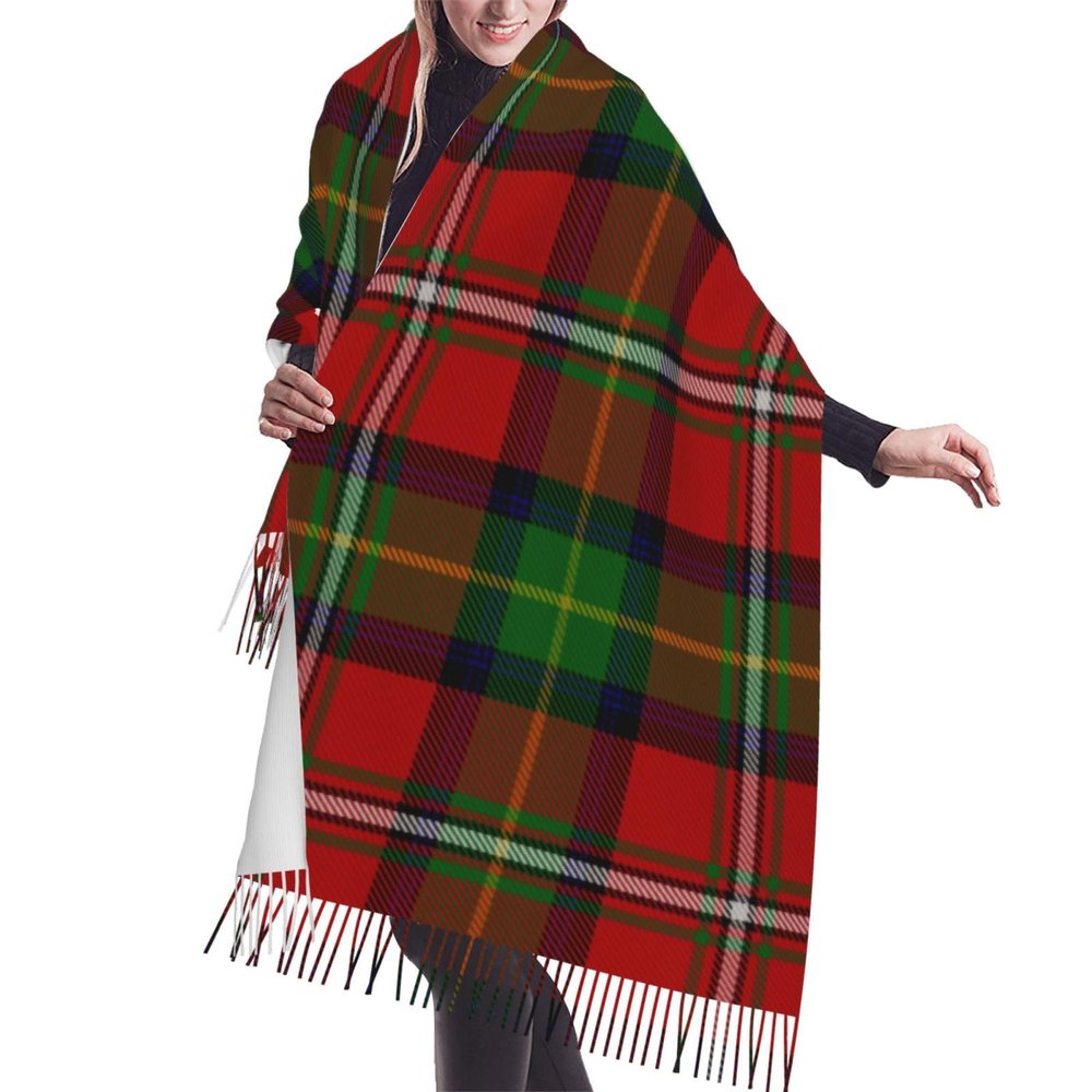 LMNSWDA Boyd Tartan Women's Fashion Cashmere Feel with Tassel Large scarf warm party shawl Wraps