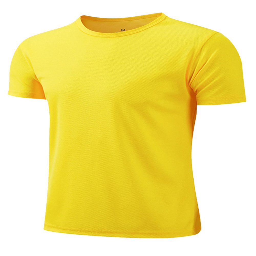 Hansber Kids Boys Quick Dry Short Sleeve Sports T-Shirts Athletic Workout Running Tee Shirt Activewear Yellow 12-13