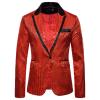 Men Shiny Sequin Blazer Tuxedo Party Dinner Prom One Button Suit Jacket One Button Sequin Dress Suit Jacket Party Festival Tuxedo Sport Coat view 1
