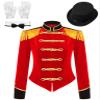 Moggemol Women's Circus Ringmaster Tassel Jacket Coat Velvet Victorian Tailcoat Party Costume B#Red01 X-Large view 1