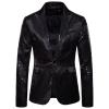 Mens Shiny Sequin Blazer One Button Suit Jacket Shawl Lapel Tuxedo Party Dinner Prom Nightclub Wedding Weddings Prom Party Dinner Tuxedo Slim Fit Stylish Blazer Jacket Dress Suit view 1