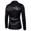 Mens Shiny Sequin Blazer One Button Suit Jacket Shawl Lapel Tuxedo Party Dinner Prom Nightclub Wedding Weddings Prom Party Dinner Tuxedo Slim Fit Stylish Blazer Jacket Dress Suit view 3