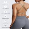 Aoxjox Women's Workout Sports Bras Fitness Metamorph Sienna Twist Bra Yoga Crop Tank (Taupe, X-Large) view 4