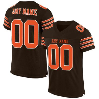 Custom Football Jersey Personalized Team Name Number Practice Jerseys Customized Football Shirt for Men Youth Women Brown,Orange