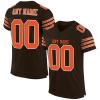 Custom Football Jersey Personalized Team Name Number Practice Jerseys Customized Football Shirt for Men Youth Women Brown,Orange view 1