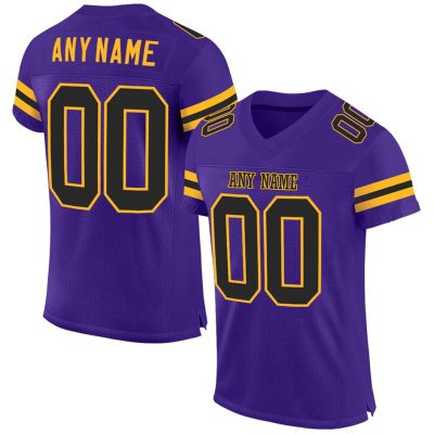 Custom Football Jersey Personalized Team Name Number Practice Jerseys Customized Football Shirt for Men Youth Women Purple,Black,Gold