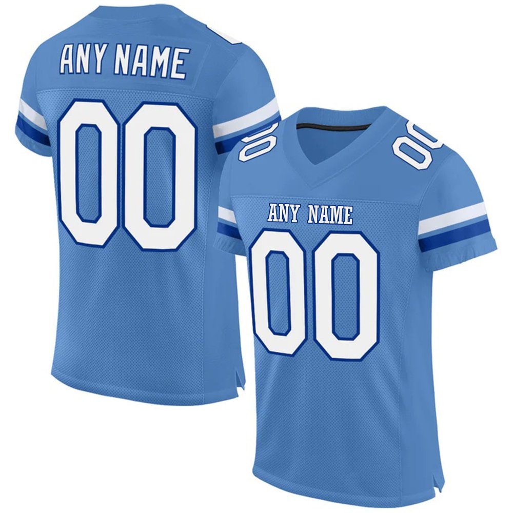Custom Football Jersey Personalized Team Name Number Practice Jerseys Customized Football Shirt for Men Youth Women Powder Blue,White
