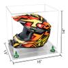 Better Display Cases Acrylic Motorcycle Motocross or Nascar Racing Helmet Display Clear Case, Green Risers and Clear Base - 16" x 13" x 14" (A024/V61) view 2