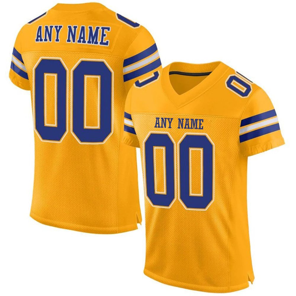 Custom Football Jersey Personalized Team Name Number Practice Jerseys Customized Football Shirt for Men Youth Women Gold,Blue