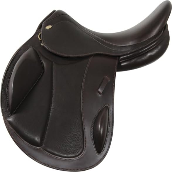 All Purpose Jumping English Leather Horse Saddle Sizes 15" to 18" (15", All Purpose, Black)