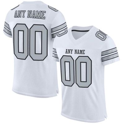 Custom Football Jersey Personalized Team Name Number Practice Jerseys Customized Football Shirt for Men Youth Women White,Silver,Black