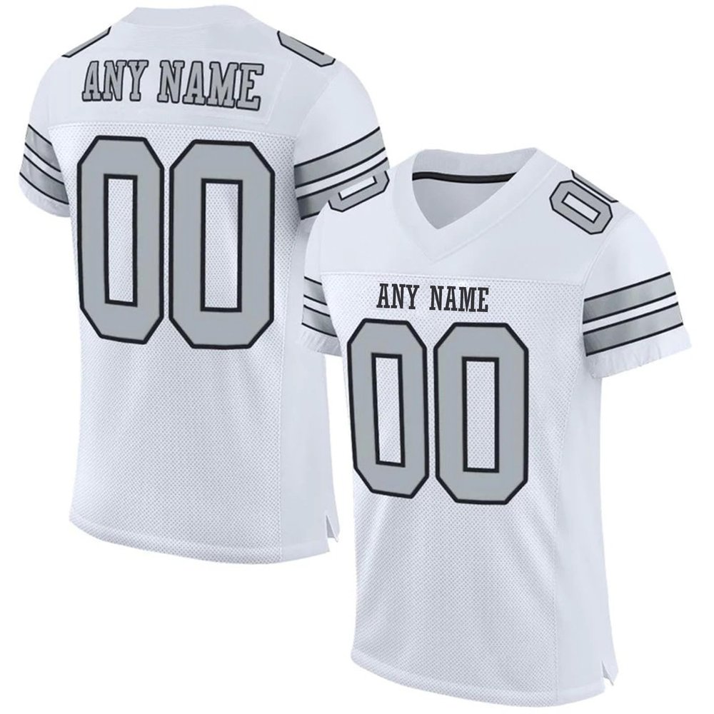 Custom Football Jersey Personalized Team Name Number Practice Jerseys Customized Football Shirt for Men Youth Women White,Silver,Black