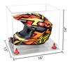 Better Display Cases Acrylic Motorcycle Motocross or Nascar Racing Helmet Display Clear Case, Red Risers and Clear Base - 16" x 13" x 14" (A024/V61) view 2