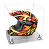Better Display Cases Acrylic Motorcycle Motocross or Nascar Racing Helmet Display Clear Case, Silver Risers and Clear Base - 16" x 13" x 14" (A024/V61) view 1