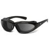 7eye by Panoptx BORA Wind Blocking Padded Foam Photochromic Sunglasses 100% UVA + UVB, Perfect for Motorcycle Riding, Dry Eyes, Glossy Black Frame-Clear to Dark Gray Lenses